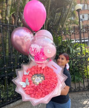 Buchon 100 rosas salmon