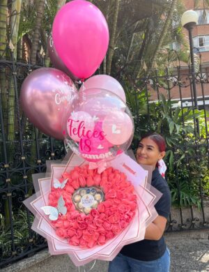 Buchon 100 rosas salmon