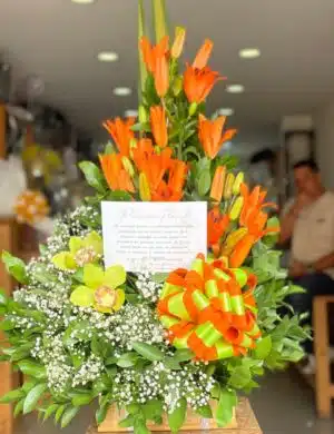 ramo de lirios naranjas